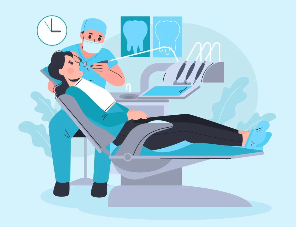Endodontist kanal tedavisi uygularken